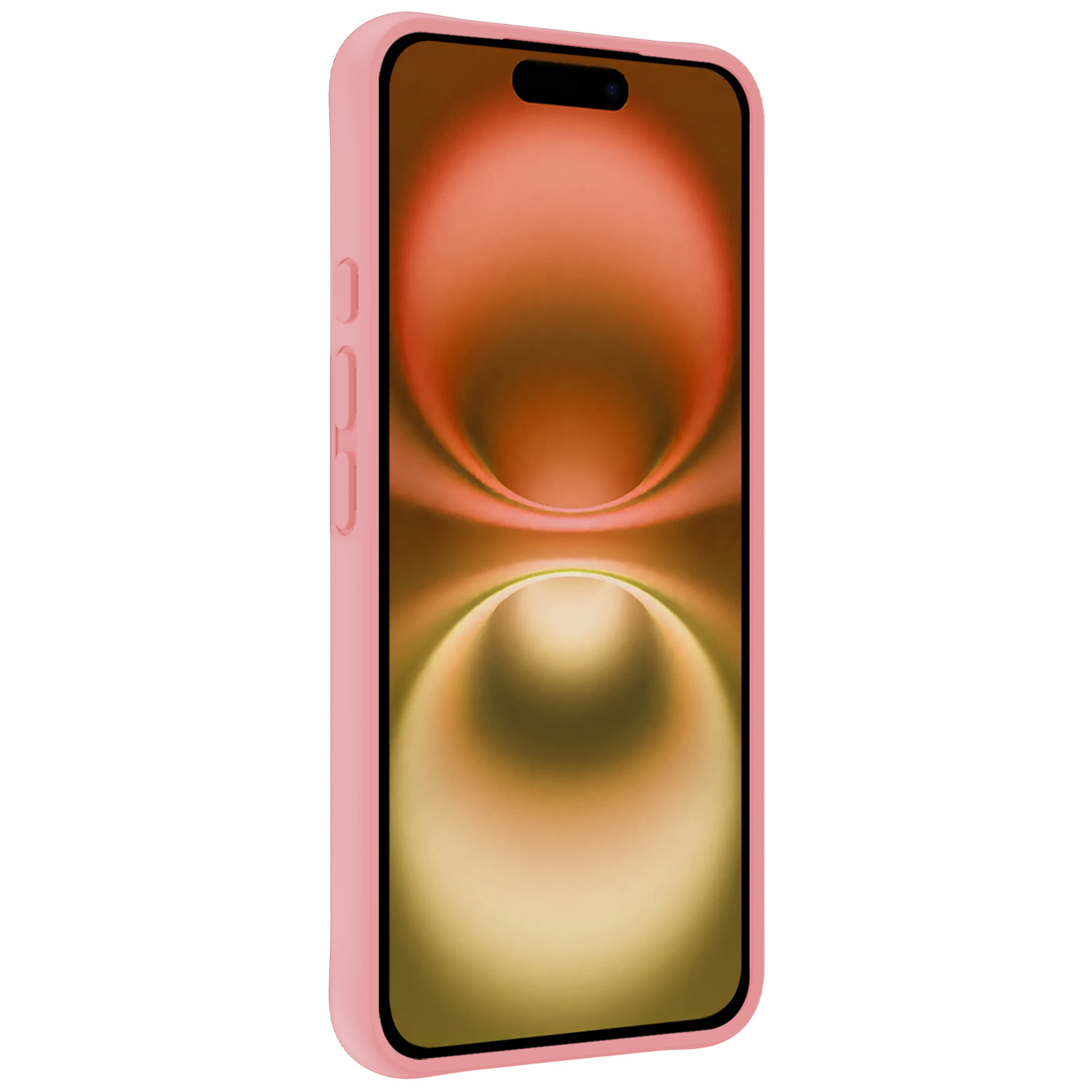 Nomfy Hoesje Geschikt voor iPhone 16 Plus Hoesje Siliconen Cover Case Met 2x Screenprotector - Hoes Geschikt voor iPhone 16 Plus Hoes Back Case - Lichtroze