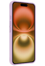Nomfy Hoesje Geschikt voor iPhone 16 Plus Hoesje Siliconen Cover Case Met 2x Screenprotector - Hoes Geschikt voor iPhone 16 Plus Hoes Back Case - Lila