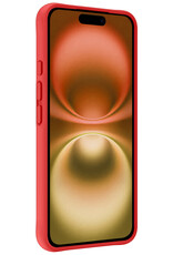 Nomfy Hoesje Geschikt voor iPhone 16 Plus Hoesje Siliconen Cover Case Met 2x Screenprotector - Hoes Geschikt voor iPhone 16 Plus Hoes Back Case - Rood