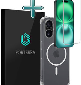 Forterra Forterra iPhone 16 Magsafe Hoesje Transparant Met Screenprotector