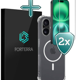 Forterra Forterra iPhone 16 Magsafe Hoesje Transparant Met 2x Screenprotector