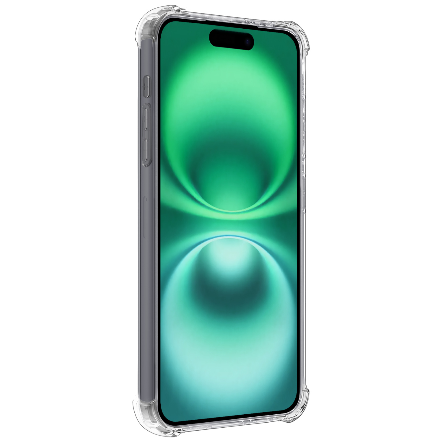 Forterra Hoesje Geschikt voor iPhone 16 Pashouder Case Siliconen Hoes Met 2x Screenprotector - Hoes Geschikt voor iPhone 16 Hoesje Back Cover Met Pasjeshouder - Transparant