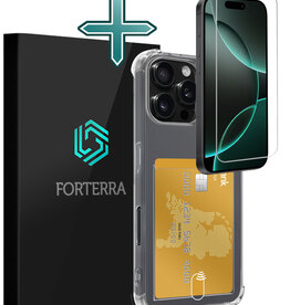 Forterra Forterra iPhone 16 Pro Hoesje Pashouder Met Screenprotector