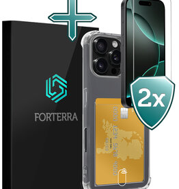 Forterra Forterra iPhone 16 Pro Hoesje Pashouder Met 2x Screenprotector