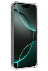 Forterra Hoesje Geschikt voor iPhone 16 Pro Pashouder Case Siliconen Hoes Met 2x Screenprotector - Hoes Geschikt voor iPhone 16 Pro Hoesje Back Cover Met Pasjeshouder - Transparant