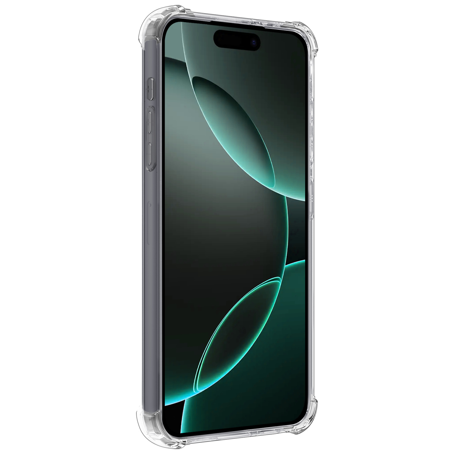 Forterra Hoesje Geschikt voor iPhone 16 Pro Pashouder Case Siliconen Hoes Met 2x Screenprotector - Hoes Geschikt voor iPhone 16 Pro Hoesje Back Cover Met Pasjeshouder - Transparant