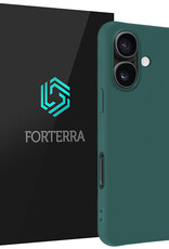 Forterra Hoesje Geschikt voor iPhone 16 Case Siliconen Hoes - Hoes Geschikt voor iPhone 16 Hoesje Back Cover - Donkergroen