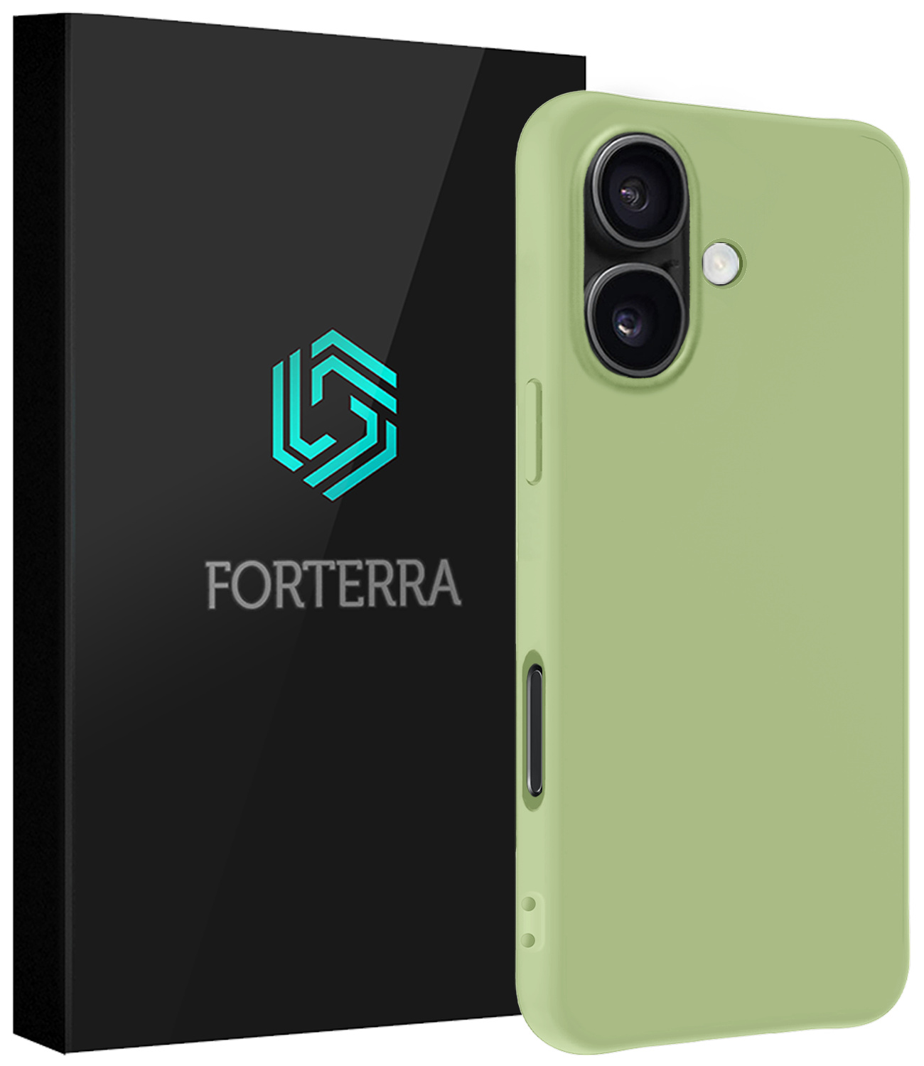 Forterra Hoesje Geschikt voor iPhone 16 Case Siliconen Hoes - Hoes Geschikt voor iPhone 16 Hoesje Back Cover - Groen