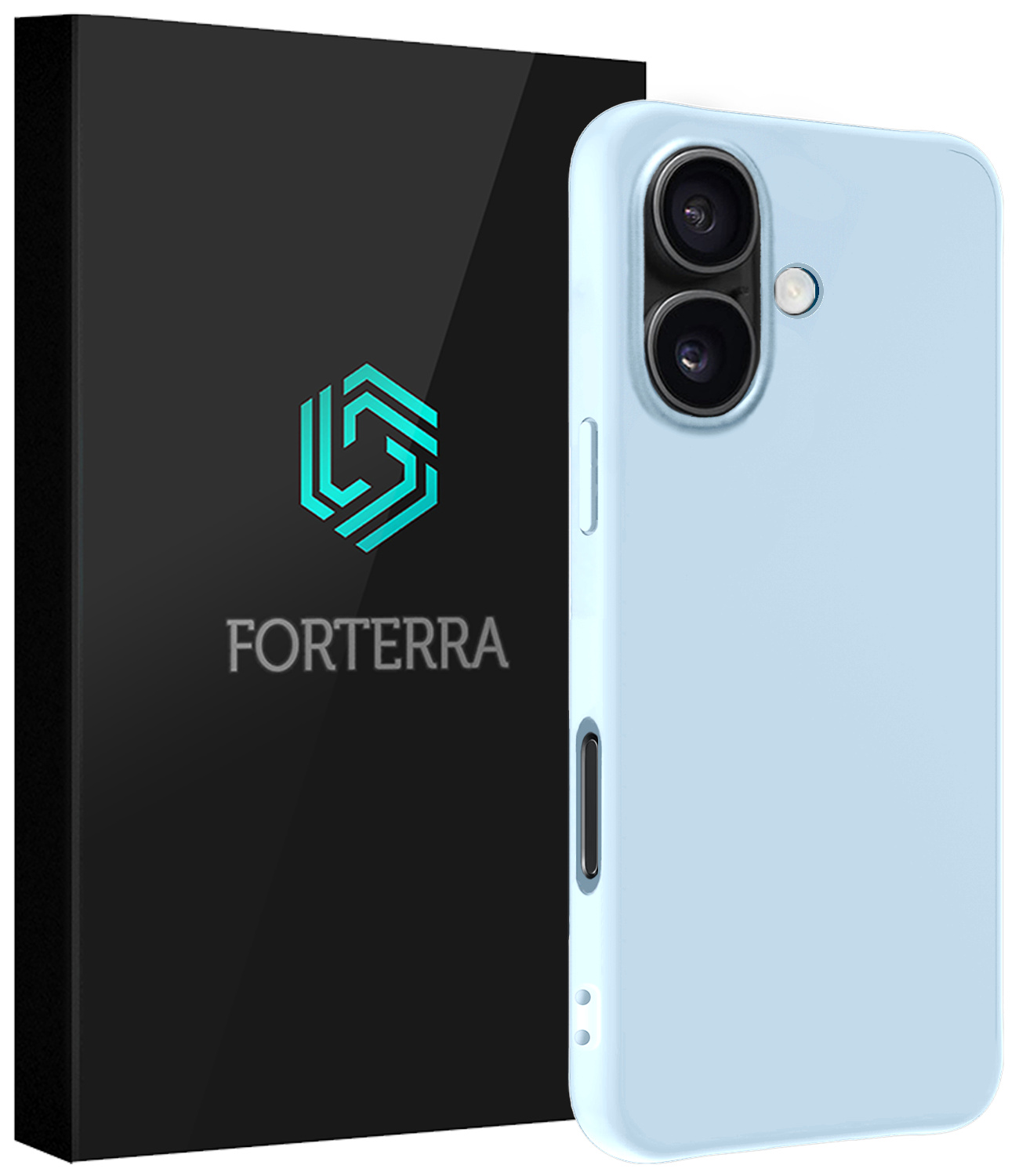 Forterra Hoesje Geschikt voor iPhone 16 Case Siliconen Hoes - Hoes Geschikt voor iPhone 16 Hoesje Back Cover - Lichtblauw