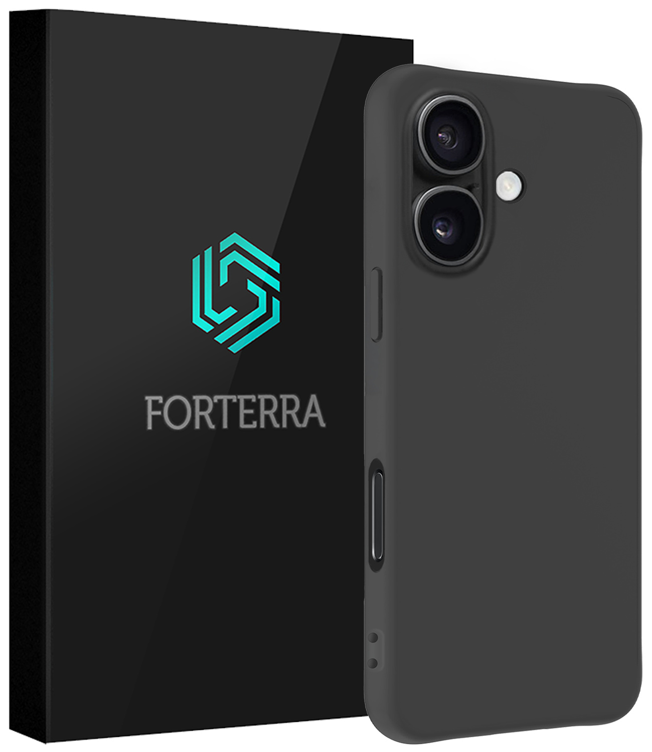 Forterra Hoesje Geschikt voor iPhone 16 Case Siliconen Hoes - Hoes Geschikt voor iPhone 16 Hoesje Back Cover - Zwart