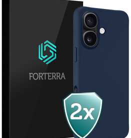 Forterra Forterra iPhone 16 Hoesje Siliconen - Donkerblauw - 2 PACK