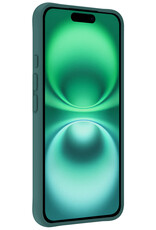 Forterra Hoesje Geschikt voor iPhone 16 Case Siliconen Hoes - Hoes Geschikt voor iPhone 16 Hoesje Back Cover - Donkergroen - 2 PACK