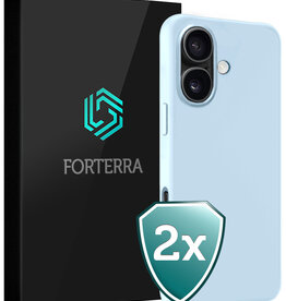 Forterra Forterra iPhone 16 Hoesje Siliconen - Lichtblauw - 2 PACK