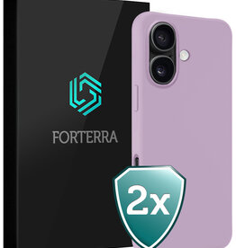 Forterra Forterra iPhone 16 Hoesje Siliconen - Lila - 2 PACK