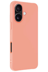 Forterra Hoesje Geschikt voor iPhone 16 Case Siliconen Hoes - Hoes Geschikt voor iPhone 16 Hoesje Back Cover - Perzik - 2 PACK