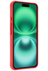 Forterra Hoesje Geschikt voor iPhone 16 Case Siliconen Hoes - Hoes Geschikt voor iPhone 16 Hoesje Back Cover - Rood - 2 PACK
