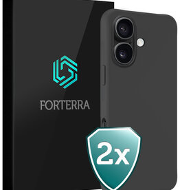 Forterra Forterra iPhone 16 Hoesje Siliconen - Zwart - 2 PACK