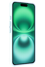 Forterra Hoesje Geschikt voor iPhone 16 Case Siliconen Hoes Met Screenprotector - Hoes Geschikt voor iPhone 16 Hoesje Back Cover - Lichtblauw