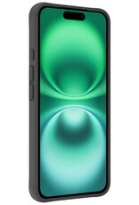 Forterra Hoesje Geschikt voor iPhone 16 Case Siliconen Hoes Met Screenprotector - Hoes Geschikt voor iPhone 16 Hoesje Back Cover - Zwart