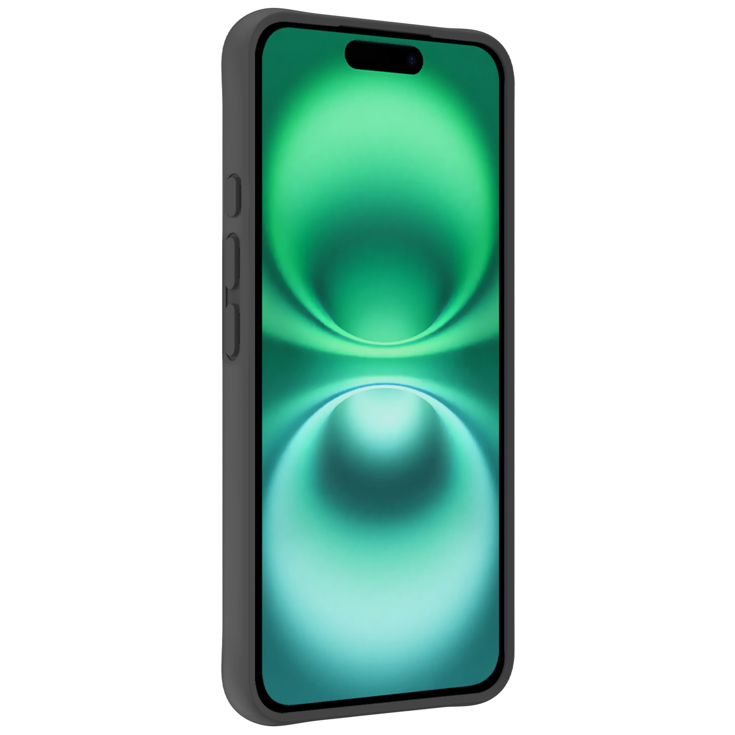 Forterra Hoesje Geschikt voor iPhone 16 Case Siliconen Hoes Met Screenprotector - Hoes Geschikt voor iPhone 16 Hoesje Back Cover - Zwart