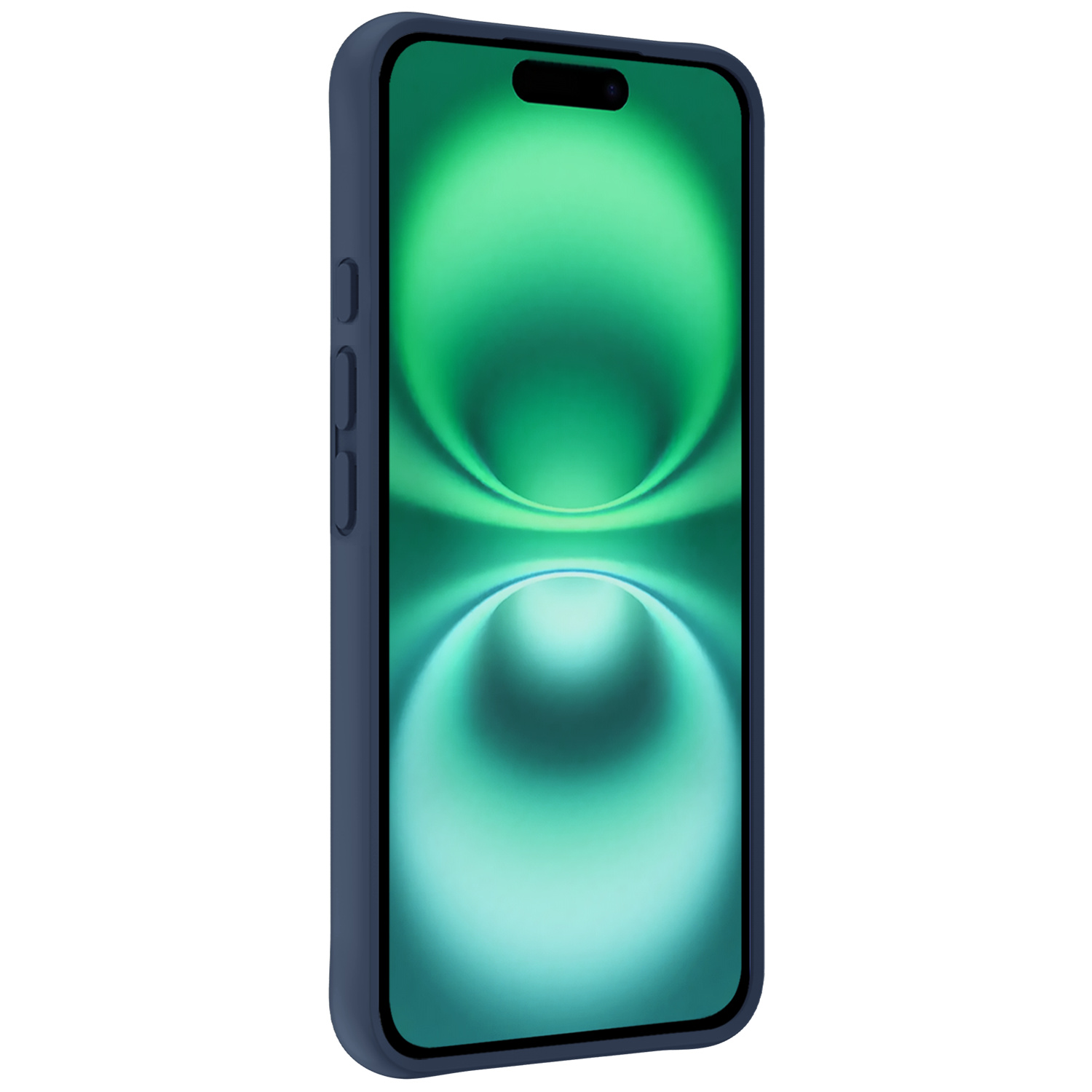 Forterra Hoesje Geschikt voor iPhone 16 Case Siliconen Hoes Met 2x Screenprotector - Hoes Geschikt voor iPhone 16 Hoesje Back Cover - Donkerblauw