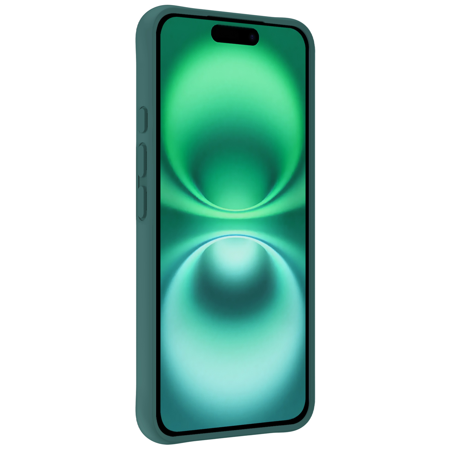 Forterra Hoesje Geschikt voor iPhone 16 Case Siliconen Hoes Met 2x Screenprotector - Hoes Geschikt voor iPhone 16 Hoesje Back Cover - Donkergroen