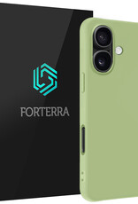 Forterra Hoesje Geschikt voor iPhone 16 Plus Case Siliconen Hoes - Hoes Geschikt voor iPhone 16 Plus Hoesje Back Cover - Groen