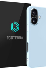 Forterra Hoesje Geschikt voor iPhone 16 Plus Case Siliconen Hoes - Hoes Geschikt voor iPhone 16 Plus Hoesje Back Cover - Lichtblauw