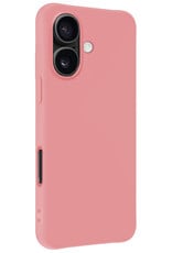 Forterra Hoesje Geschikt voor iPhone 16 Plus Case Siliconen Hoes - Hoes Geschikt voor iPhone 16 Plus Hoesje Back Cover - Lichtroze