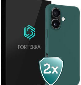 Forterra Forterra iPhone 16 Plus Hoesje Siliconen - Donkergroen - 2 PACK