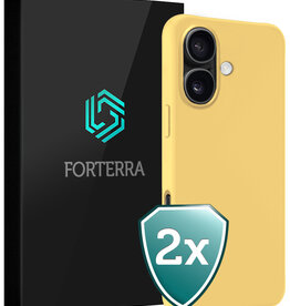 Forterra Forterra iPhone 16 Plus Hoesje Siliconen - Geel - 2 PACK