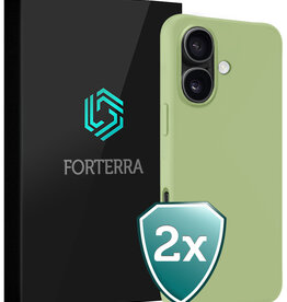 Forterra Forterra iPhone 16 Plus Hoesje Siliconen - Groen - 2 PACK