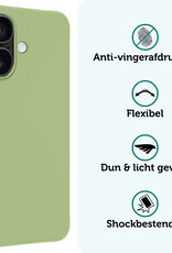 Forterra Hoesje Geschikt voor iPhone 16 Plus Case Siliconen Hoes - Hoes Geschikt voor iPhone 16 Plus Hoesje Back Cover - Groen - 2 PACK