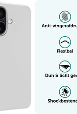 Forterra Hoesje Geschikt voor iPhone 16 Plus Case Siliconen Hoes - Hoes Geschikt voor iPhone 16 Plus Hoesje Back Cover - Wit - 2 PACK
