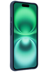 Forterra Hoesje Geschikt voor iPhone 16 Plus Case Siliconen Hoes Met Screenprotector - Hoes Geschikt voor iPhone 16 Plus Hoesje Back Cover - Donkerblauw