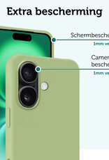 Forterra Hoesje Geschikt voor iPhone 16 Plus Case Siliconen Hoes Met Screenprotector - Hoes Geschikt voor iPhone 16 Plus Hoesje Back Cover - Groen