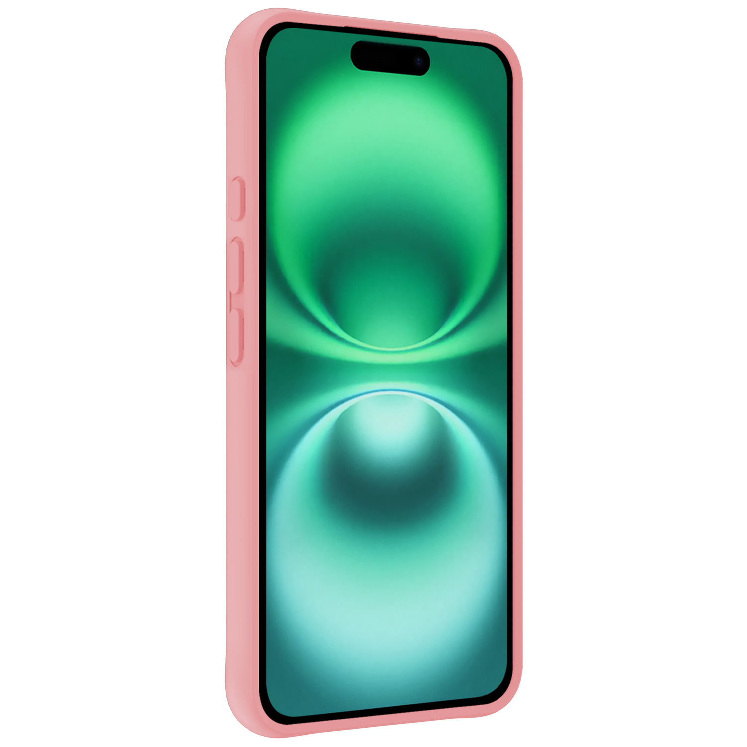 Forterra Hoesje Geschikt voor iPhone 16 Plus Case Siliconen Hoes Met Screenprotector - Hoes Geschikt voor iPhone 16 Plus Hoesje Back Cover - Lichtroze