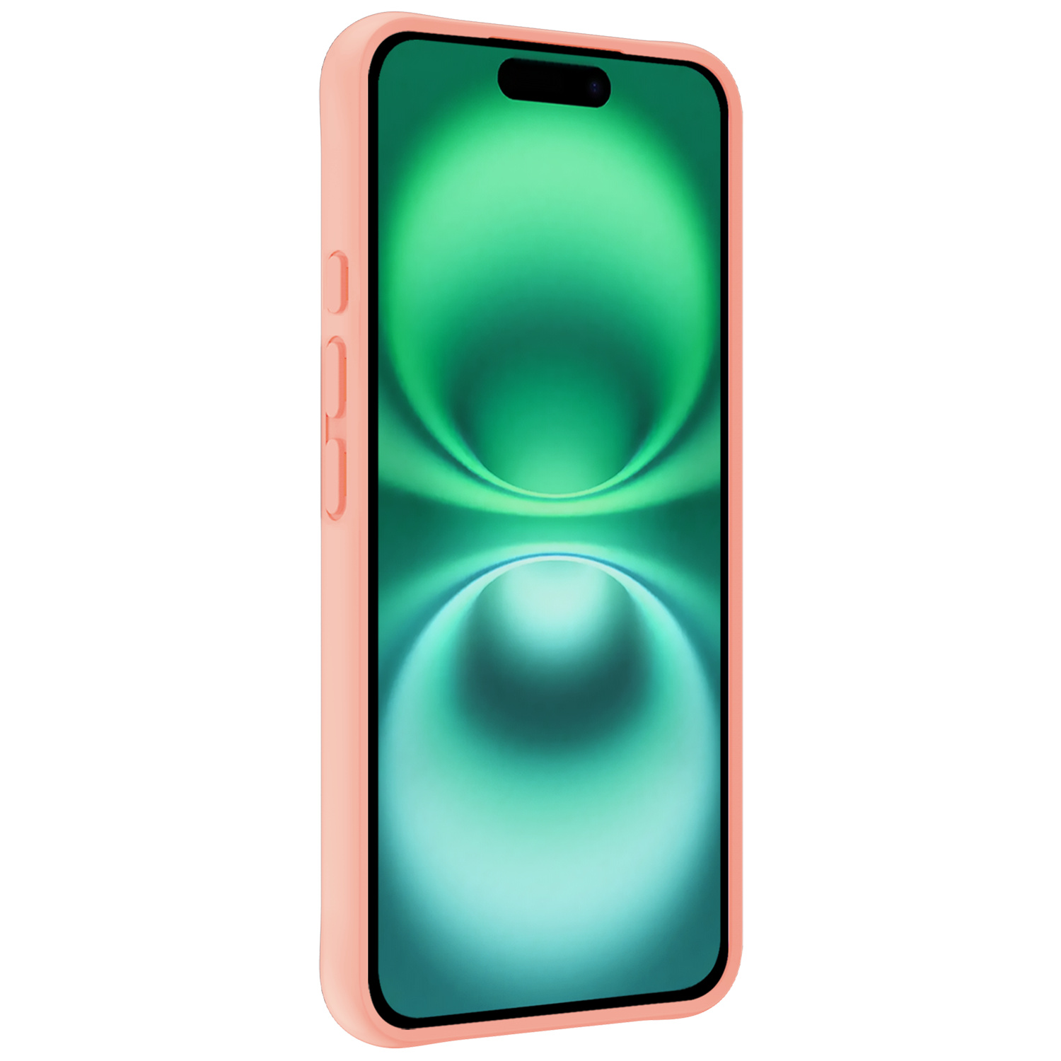 Forterra Hoesje Geschikt voor iPhone 16 Plus Case Siliconen Hoes Met Screenprotector - Hoes Geschikt voor iPhone 16 Plus Hoesje Back Cover - Perzik