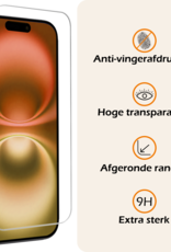 Nomfy Hoesje Geschikt voor iPhone 16 Hoesje Siliconen Cover Case Met 2x Screenprotector - Hoes Geschikt voor iPhone 16 Hoes Back Case - Rood