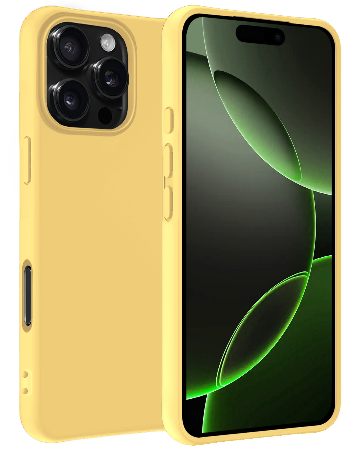 BASEY. Hoes Geschikt voor iPhone 16 Pro Hoesje Siliconen Back Cover Case - Hoesje Geschikt voor iPhone 16 Pro Hoes Cover Hoesje - Geel