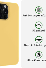 BASEY. Hoes Geschikt voor iPhone 16 Pro Hoesje Siliconen Back Cover Case - Hoesje Geschikt voor iPhone 16 Pro Hoes Cover Hoesje - Geel