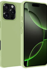 BASEY. Hoes Geschikt voor iPhone 16 Pro Hoesje Siliconen Back Cover Case - Hoesje Geschikt voor iPhone 16 Pro Hoes Cover Hoesje - Groen