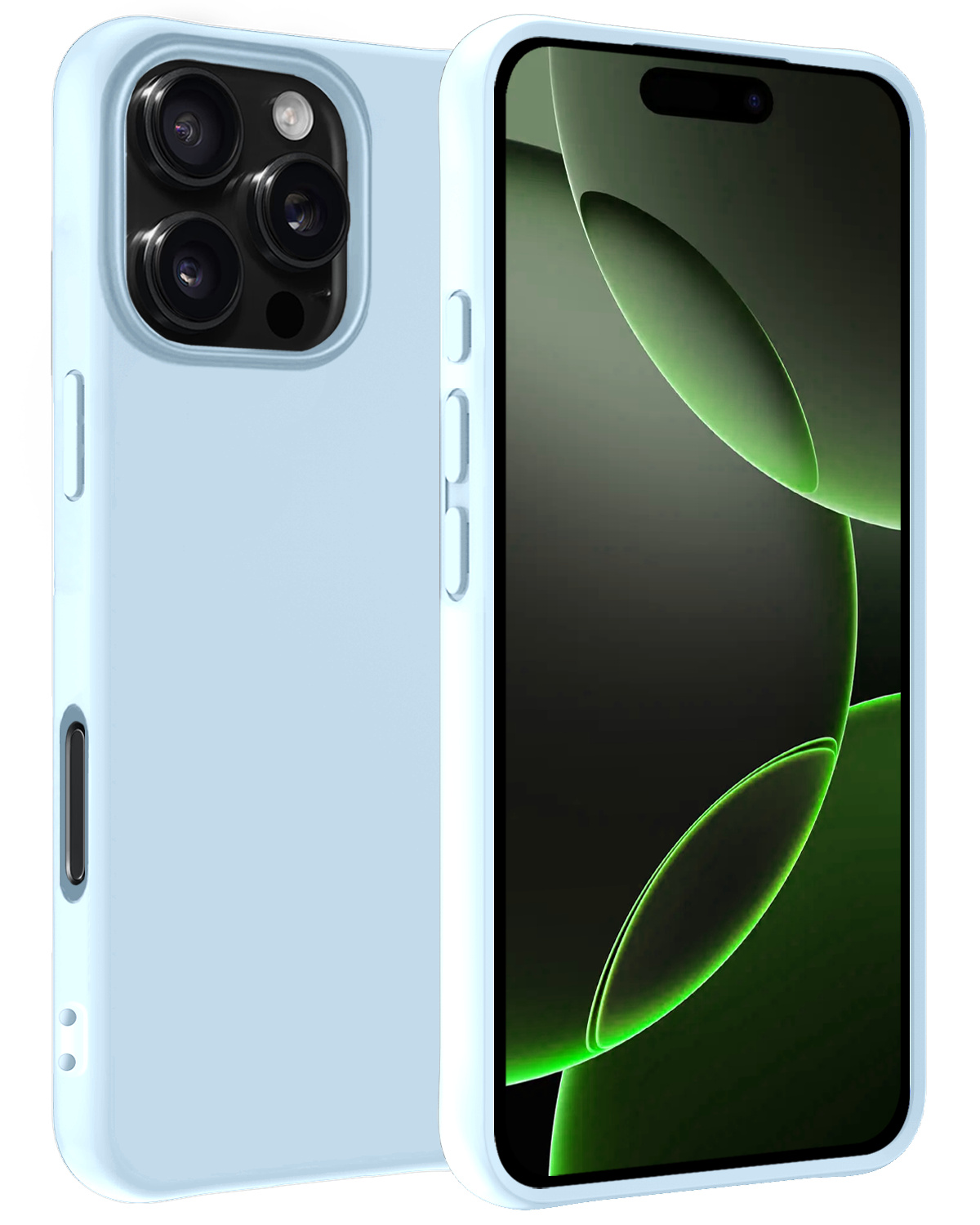 BASEY. Hoes Geschikt voor iPhone 16 Pro Hoesje Siliconen Back Cover Case - Hoesje Geschikt voor iPhone 16 Pro Hoes Cover Hoesje - Lichtblauw