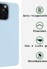 BASEY. Hoes Geschikt voor iPhone 16 Pro Hoesje Siliconen Back Cover Case - Hoesje Geschikt voor iPhone 16 Pro Hoes Cover Hoesje - Lichtblauw