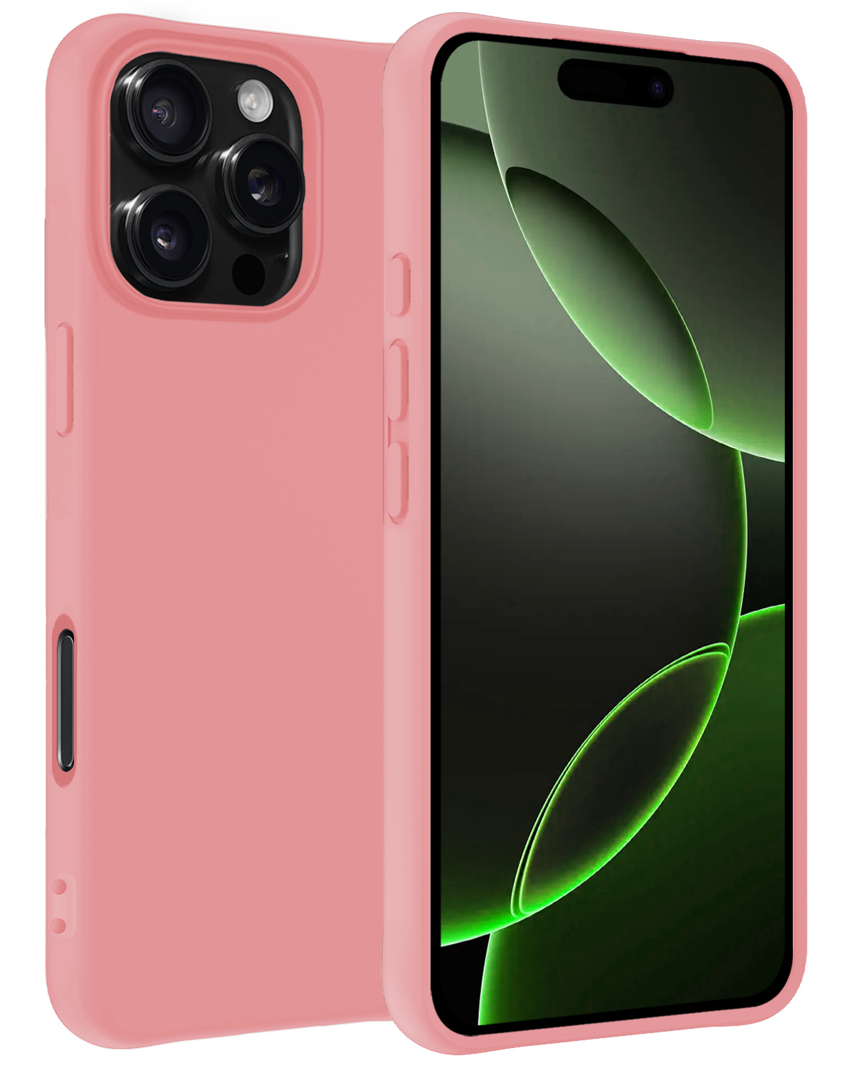 BASEY. Hoes Geschikt voor iPhone 16 Pro Hoesje Siliconen Back Cover Case - Hoesje Geschikt voor iPhone 16 Pro Hoes Cover Hoesje - Lichtroze