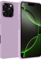 BASEY. Hoes Geschikt voor iPhone 16 Pro Hoesje Siliconen Back Cover Case - Hoesje Geschikt voor iPhone 16 Pro Hoes Cover Hoesje - Lila