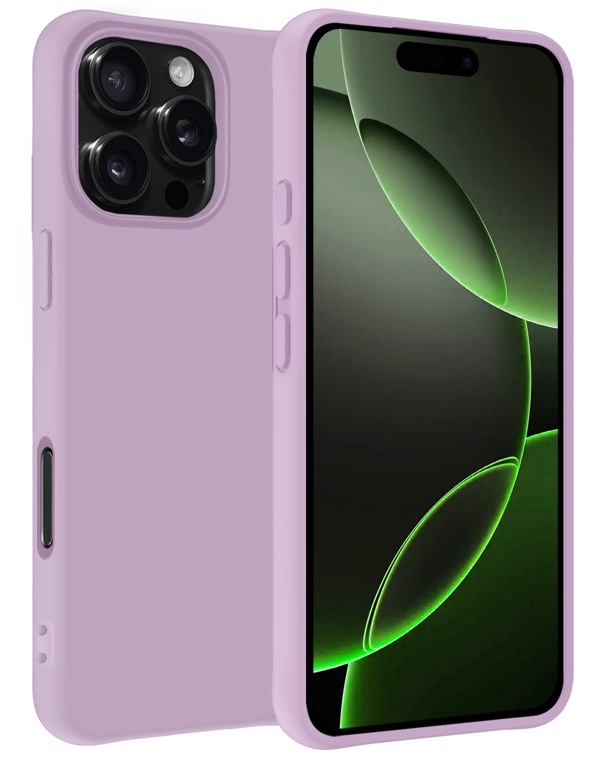 BASEY. Hoes Geschikt voor iPhone 16 Pro Hoesje Siliconen Back Cover Case - Hoesje Geschikt voor iPhone 16 Pro Hoes Cover Hoesje - Lila