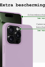 BASEY. Hoes Geschikt voor iPhone 16 Pro Hoesje Siliconen Back Cover Case - Hoesje Geschikt voor iPhone 16 Pro Hoes Cover Hoesje - Lila