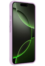 BASEY. Hoes Geschikt voor iPhone 16 Pro Hoesje Siliconen Back Cover Case - Hoesje Geschikt voor iPhone 16 Pro Hoes Cover Hoesje - Lila