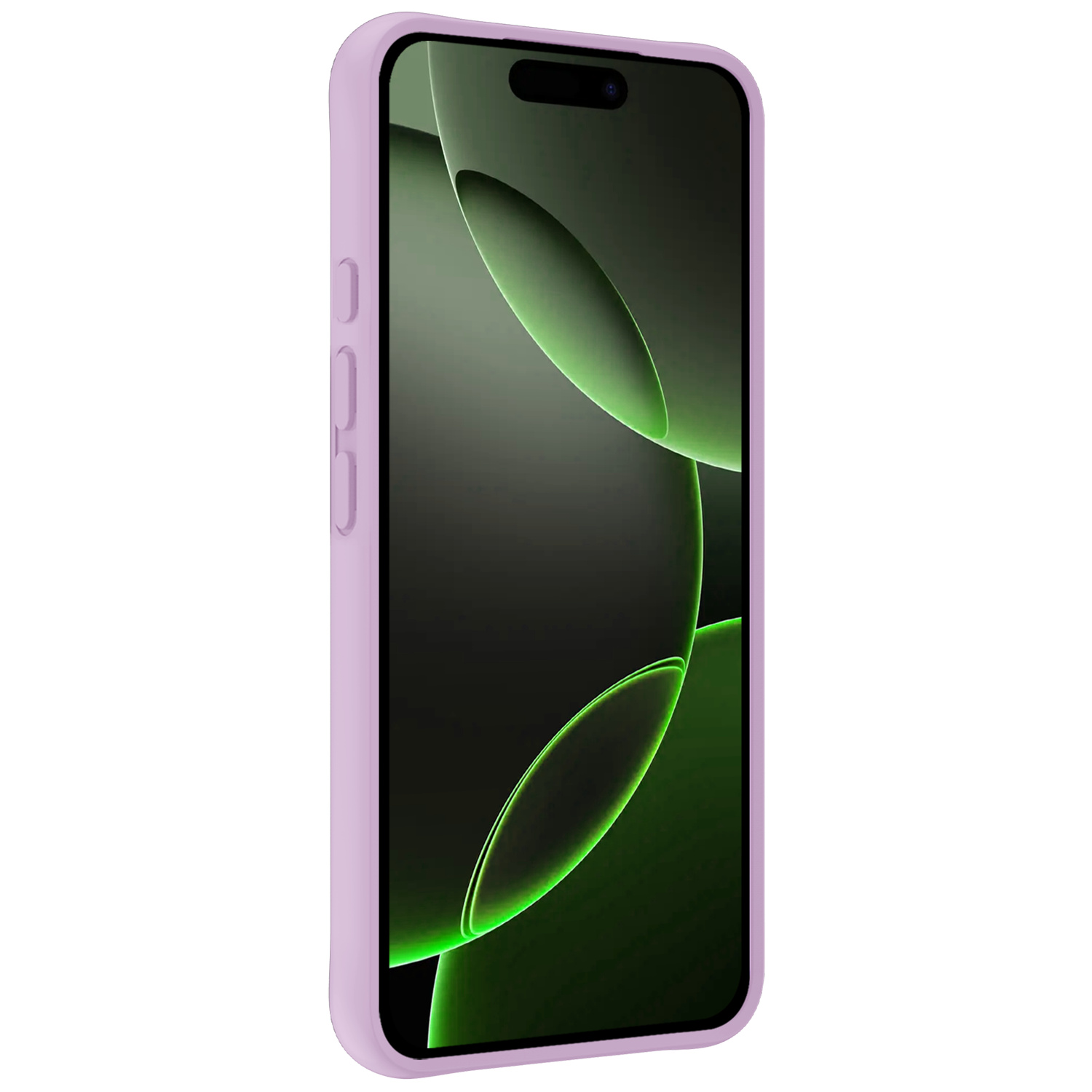 BASEY. Hoes Geschikt voor iPhone 16 Pro Hoesje Siliconen Back Cover Case - Hoesje Geschikt voor iPhone 16 Pro Hoes Cover Hoesje - Lila
